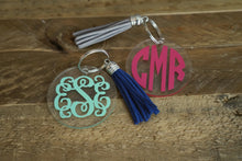 Load image into Gallery viewer, Monogram Keychain with Tassel