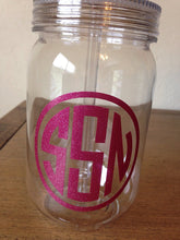 Load image into Gallery viewer, Monogram Mason Jar