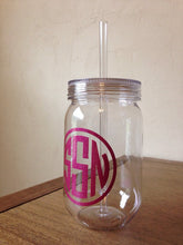 Load image into Gallery viewer, Monogram Mason Jar