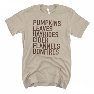 Pumpkins, Leaves, Hayrides, Flannels & Bonfires Shirt
