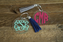 Load image into Gallery viewer, Monogram Keychain with Tassel

