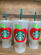 Load image into Gallery viewer, Teacher Themed Starbucks Personalized Tumbler - Reusable
